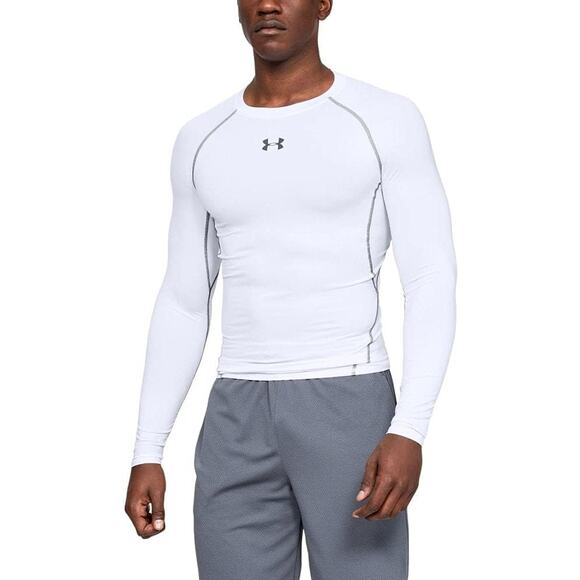 NWT Under Armour Men's UA HeatGear Armour Long Sleeve Compression Shirt XXLWhite - Picture 1 of 3